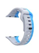 KALEBOL For Apple Watch 10 46mm / Ultra 2 / Ultra 49mm / 9 8 7 45mm / SE (2023) SE (2022) SE 6 5 4 44mm / 3 2 1 42mm Silicone Watch Strap - Grey+Blue