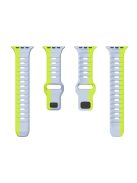 KALEBOL For Apple Watch 10 46mm / Ultra 2 / Ultra 49mm / 9 8 7 45mm / SE (2023) SE (2022) SE 6 5 4 44mm / 3 2 1 42mm Silicone Watch Strap - Grey+Green