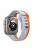 KALEBOL For Apple Watch 10 46mm / Ultra 2 / Ultra 49mm / 9 8 7 45mm / SE (2023) SE (2022) SE 6 5 4 44mm / 3 2 1 42mm Silicone Watch Strap - Grey+Orange