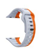 KALEBOL For Apple Watch 10 46mm / Ultra 2 / Ultra 49mm / 9 8 7 45mm / SE (2023) SE (2022) SE 6 5 4 44mm / 3 2 1 42mm Silicone Watch Strap - Grey+Orange