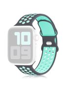 KALEBOL For Apple Watch 10 46mm / Ultra 2 / Ultra 49mm / 9 8 7 45mm / SE (2023) SE (2022) SE 6 5 4 44mm / 3 2 1 42mm Silicone Watch Strap - Grey+Teal Green