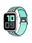 KALEBOL For Apple Watch 10 46mm / Ultra 2 / Ultra 49mm / 9 8 7 45mm / SE (2023) SE (2022) SE 6 5 4 44mm / 3 2 1 42mm Silicone Watch Strap - Grey+Teal Green