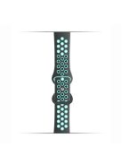 KALEBOL For Apple Watch 10 46mm / Ultra 2 / Ultra 49mm / 9 8 7 45mm / SE (2023) SE (2022) SE 6 5 4 44mm / 3 2 1 42mm Silicone Watch Strap - Grey+Teal Green