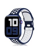 KALEBOL For Apple Watch 10 46mm / Ultra 2 / Ultra 49mm / 9 8 7 45mm / SE (2023) SE (2022) SE 6 5 4 44mm / 3 2 1 42mm Silicone Watch Strap - Midnight Blue+White