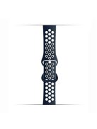 KALEBOL For Apple Watch 10 46mm / Ultra 2 / Ultra 49mm / 9 8 7 45mm / SE (2023) SE (2022) SE 6 5 4 44mm / 3 2 1 42mm Silicone Watch Strap - Midnight Blue+White