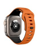 KALEBOL For Apple Watch 10 46mm / Ultra 2 / Ultra 49mm / 9 8 7 45mm / SE (2023) SE (2022) SE 6 5 4 44mm / 3 2 1 42mm Silicone Watch Strap - Orange+Black