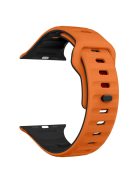 KALEBOL For Apple Watch 10 46mm / Ultra 2 / Ultra 49mm / 9 8 7 45mm / SE (2023) SE (2022) SE 6 5 4 44mm / 3 2 1 42mm Silicone Watch Strap - Orange+Black