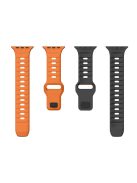 KALEBOL For Apple Watch 10 46mm / Ultra 2 / Ultra 49mm / 9 8 7 45mm / SE (2023) SE (2022) SE 6 5 4 44mm / 3 2 1 42mm Silicone Watch Strap - Orange+Black