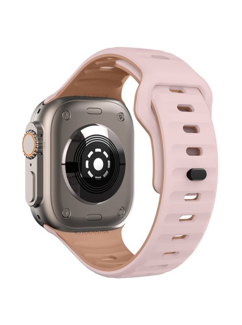 KALEBOL For Apple Watch 10 46mm / Ultra 2 / Ultra 49mm / 9 8 7 45mm / SE (2023) SE (2022) SE 6 5 4 44mm / 3 2 1 42mm Silicone Watch Strap - Pink+Rose Grey