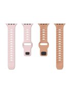 KALEBOL For Apple Watch 10 46mm / Ultra 2 / Ultra 49mm / 9 8 7 45mm / SE (2023) SE (2022) SE 6 5 4 44mm / 3 2 1 42mm Silicone Watch Strap - Pink+Rose Grey