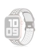 KALEBOL For Apple Watch 10 46mm / Ultra 2 / Ultra 49mm / 9 8 7 45mm / SE (2023) SE (2022) SE 6 5 4 44mm / 3 2 1 42mm Silicone Watch Strap - Silver+White