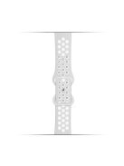 KALEBOL For Apple Watch 10 46mm / Ultra 2 / Ultra 49mm / 9 8 7 45mm / SE (2023) SE (2022) SE 6 5 4 44mm / 3 2 1 42mm Silicone Watch Strap - Silver+White