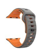 KALEBOL For Apple Watch 10 46mm / Ultra 2 / Ultra 49mm / 9 8 7 45mm / SE (2023) SE (2022) SE 6 5 4 44mm / 3 2 1 42mm Silicone Watch Strap - Space Grey+Orange