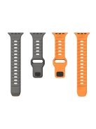 KALEBOL For Apple Watch 10 46mm / Ultra 2 / Ultra 49mm / 9 8 7 45mm / SE (2023) SE (2022) SE 6 5 4 44mm / 3 2 1 42mm Silicone Watch Strap - Space Grey+Orange