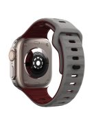 KALEBOL For Apple Watch 10 46mm / Ultra 2 / Ultra 49mm / 9 8 7 45mm / SE (2023) SE (2022) SE 6 5 4 44mm / 3 2 1 42mm Silicone Watch Strap - Space Grey+Wine Red