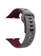 KALEBOL For Apple Watch 10 46mm / Ultra 2 / Ultra 49mm / 9 8 7 45mm / SE (2023) SE (2022) SE 6 5 4 44mm / 3 2 1 42mm Silicone Watch Strap - Space Grey+Wine Red