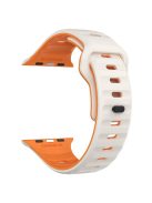 KALEBOL For Apple Watch 10 46mm / Ultra 2 / Ultra 49mm / 9 8 7 45mm / SE (2023) SE (2022) SE 6 5 4 44mm / 3 2 1 42mm Silicone Watch Strap - Starlight+Orange