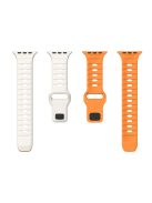 KALEBOL For Apple Watch 10 46mm / Ultra 2 / Ultra 49mm / 9 8 7 45mm / SE (2023) SE (2022) SE 6 5 4 44mm / 3 2 1 42mm Silicone Watch Strap - Starlight+Orange