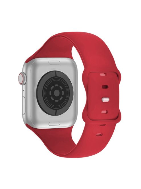 KALEBOL For Apple Watch 10 46mm / Ultra 2 / Ultra 49mm / 9 8 7 45mm / SE (2023) SE (2022) SE 6 5 4 44mm / 3 2 1 42mm Silicone Watch Strap, Size: S / M - Red