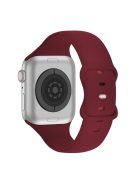 KALEBOL For Apple Watch 10 46mm / Ultra 2 / Ultra 49mm / 9 8 7 45mm / SE (2023) SE (2022) SE 6 5 4 44mm / 3 2 1 42mm Silicone Watch Strap, Size: S / M - Wine Red