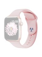 KALEBOL For Apple Watch 10 46mm / Ultra 2 / Ultra 49mm / 9 8 7 45mm / SE (2023) SE (2022) SE 6 5 4 44mm / 3 2 1 42mm Silicone Watch Straps, Size: S / M - Pink