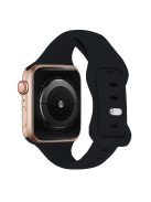 KALEBOL For Apple Watch 10 46mm / Ultra 2 / Ultra 49mm / 9 8 7 45mm / SE (2023) SE (2022) SE 6 5 4 44mm / 3 2 1 42mm Slim Silicone Band - Black