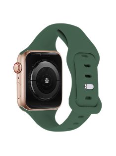   KALEBOL For Apple Watch 10 46mm / Ultra 2 / Ultra 49mm / 9 8 7 45mm / SE (2023) SE (2022) SE 6 5 4 44mm / 3 2 1 42mm Slim Silicone Band - Olive Green