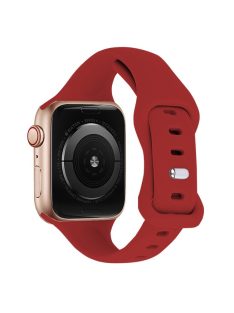   KALEBOL For Apple Watch 10 46mm / Ultra 2 / Ultra 49mm / 9 8 7 45mm / SE (2023) SE (2022) SE 6 5 4 44mm / 3 2 1 42mm Slim Silicone Band - Red