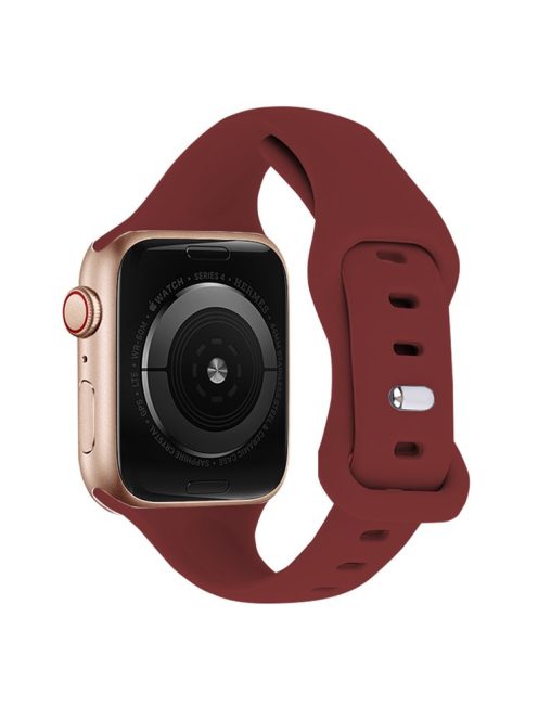 KALEBOL For Apple Watch 10 46mm / Ultra 2 / Ultra 49mm / 9 8 7 45mm / SE (2023) SE (2022) SE 6 5 4 44mm / 3 2 1 42mm Slim Silicone Band - Wine Red