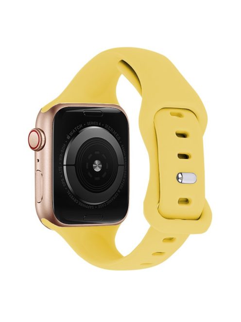 KALEBOL For Apple Watch 10 46mm / Ultra 2 / Ultra 49mm / 9 8 7 45mm / SE (2023) SE (2022) SE 6 5 4 44mm / 3 2 1 42mm Slim Silicone Band - Yellow