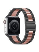 KALEBOL For Apple Watch 10 46mm / Ultra 2 / Ultra 49mm / 9 8 7 45mm / SE (2023) SE (2022) SE 6 5 4 44mm / 3 2 1 42mm Stainless Steel Strap - Black+Rose Gold