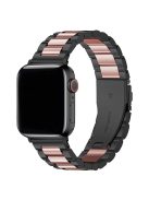 KALEBOL For Apple Watch 10 46mm / Ultra 2 / Ultra 49mm / 9 8 7 45mm / SE (2023) SE (2022) SE 6 5 4 44mm / 3 2 1 42mm Stainless Steel Strap - Black+Rose Gold