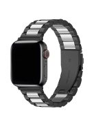 KALEBOL For Apple Watch 10 46mm / Ultra 2 / Ultra 49mm / 9 8 7 45mm / SE (2023) SE (2022) SE 6 5 4 44mm / 3 2 1 42mm Stainless Steel Strap - Black+Silver