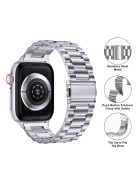 KALEBOL For Apple Watch 10 46mm / Ultra 2 / Ultra 49mm / 9 8 7 45mm / SE (2023) SE (2022) SE 6 5 4 44mm / 3 2 1 42mm Stainless Steel Strap - Black+Silver