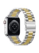 KALEBOL For Apple Watch 10 46mm / Ultra 2 / Ultra 49mm / 9 8 7 45mm / SE (2023) SE (2022) SE 6 5 4 44mm / 3 2 1 42mm Stainless Steel Strap - Silver+Gold