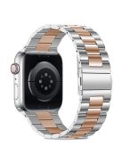 KALEBOL For Apple Watch 10 46mm / Ultra 2 / Ultra 49mm / 9 8 7 45mm / SE (2023) SE (2022) SE 6 5 4 44mm / 3 2 1 42mm Stainless Steel Strap - Silver+Rose Gold