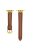 KALEBOL For Apple Watch 10 46mm / Ultra 2 / Ultra 49mm / 9 8 7 45mm / SE (2023) SE (2022) SE 6 5 4 44mm / 3 2 1 42mm Strap - Dark Brown  /  Gold Buckle