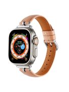 KALEBOL For Apple Watch 10 46mm / Ultra 2 / Ultra 49mm / 9 8 7 45mm / SE (2023) SE (2022) SE 6 5 4 44mm / 3 2 1 42mm Strap - Light Pink  /  Silver Buckle