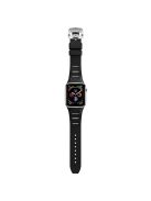 KALEBOL For Apple Watch 10 46mm / Ultra 2 / Ultra 49mm / 9 8 7 45mm / SE (2023) SE (2022) SE 6 5 4 44mm / 3 2 1 42mm Watch Band - Black / Silver Buckle