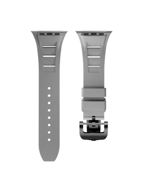 KALEBOL For Apple Watch 10 46mm / Ultra 2 / Ultra 49mm / 9 8 7 45mm / SE (2023) SE (2022) SE 6 5 4 44mm / 3 2 1 42mm Watch Band - Grey / Black Buckle