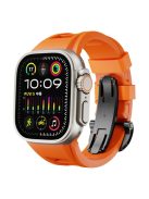 KALEBOL For Apple Watch 10 46mm / Ultra 2 / Ultra 49mm / 9 8 7 45mm / SE (2023) SE (2022) SE 6 5 4 44mm / 3 2 1 42mm Watch Band - Orange / Black Buckle