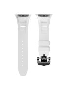 KALEBOL For Apple Watch 10 46mm / Ultra 2 / Ultra 49mm / 9 8 7 45mm / SE (2023) SE (2022) SE 6 5 4 44mm / 3 2 1 42mm Watch Band - White / Black Buckle