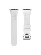 KALEBOL For Apple Watch 10 46mm / Ultra 2 / Ultra 49mm / 9 8 7 45mm / SE (2023) SE (2022) SE 6 5 4 44mm / 3 2 1 42mm Watch Band - White / Silver Buckle