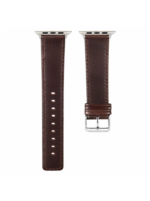 KALEBOL For Apple Watch 10 46mm / Ultra 2 / Ultra 49mm / 9 8 7 45mm / SE (2023) SE (2022) SE 6 5 4 44mm / 3 2 1 42mm Watch Strap Retro Style - Dark Brown