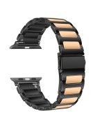 KALEBOL For Apple Watch 10 46mm / Ultra 2 / Ultra 49mm / 9 8 7 45mm / SE (2023) SE (2022) SE 6 5 4 44mm / 3 2 1 42mm Watch Strap Zinc Alloy - Black+Rose Gold