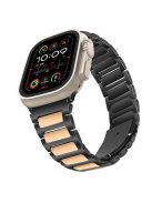 KALEBOL For Apple Watch 10 46mm / Ultra 2 / Ultra 49mm / 9 8 7 45mm / SE (2023) SE (2022) SE 6 5 4 44mm / 3 2 1 42mm Watch Strap Zinc Alloy - Black+Rose Gold