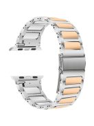 KALEBOL For Apple Watch 10 46mm / Ultra 2 / Ultra 49mm / 9 8 7 45mm / SE (2023) SE (2022) SE 6 5 4 44mm / 3 2 1 42mm Watch Strap Zinc Alloy - Silver+Rose Gold