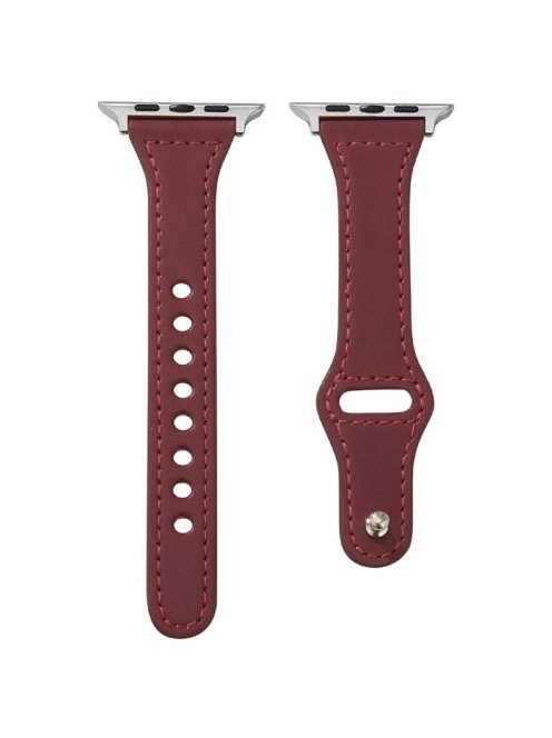 KALEBOL For Apple Watch 10 46mm / Ultra 2 / Ultra 49mm / 9 8 7 45mm / SE (2023) SE (2022) SE 6 5 4 44mm / 3 2 1 42mm Watch Strap, Small Buckle - Wine Red