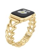 KALEBOL For Apple Watch 10 46mm / Ultra 2 / Ultra 49mm / 9 8 7 45mm / SE (2023) SE (2022) SE 6 5 4 44mm / 3 2 1 42mm Zinc Alloy Band V-Shape - Gold