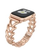 KALEBOL For Apple Watch 10 46mm / Ultra 2 / Ultra 49mm / 9 8 7 45mm / SE (2023) SE (2022) SE 6 5 4 44mm / 3 2 1 42mm Zinc Alloy Band V-Shape - Rose Gold